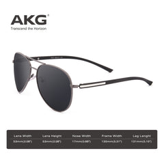 AKG Aviator Mirror Polarized Sunglasses 1621 - CrystalHillGlasses.com