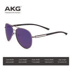 AKG Aviator Mirror Polarized Sunglasses 1621 - CrystalHillGlasses.com