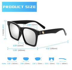 AKG Square Polarized Sunglasses 17059 - CrystalHillGlasses.com