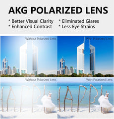 AKG Square Mirror Polarized Sunglasses 17021 - CrystalHillGlasses.com